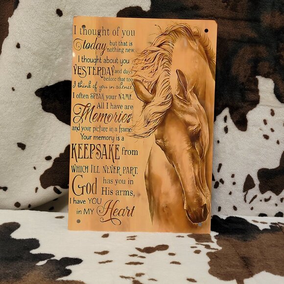 Horse Quote Western Tin Sign Door Home Metal Wall Decor - Picture 2 of 5